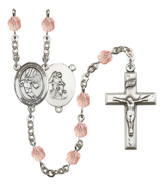 Guardian Angel and Basketball Rosary with Pink Beads