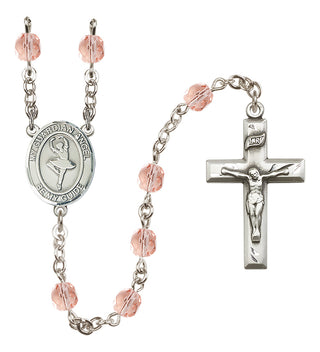 Silver-Plated 6mm Guardian Angel/Dance Rosary