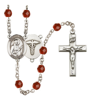 Silver-Plated 6mm Saint Camillus of Lellis / Nurse Rosary