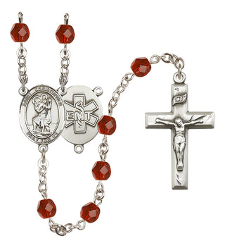 Silver-Plated 6mm Saint Christopher / EMT Rosary