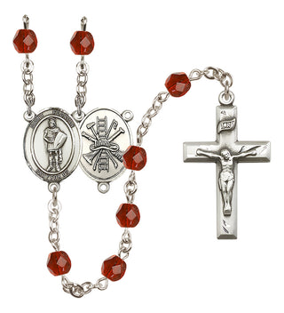 Silver-Plated 6mm Saint Florian/Firefighter Rosary