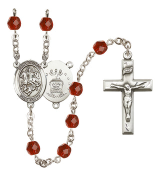 Silver-Plated 6mm Saint George / Air Force Rosary