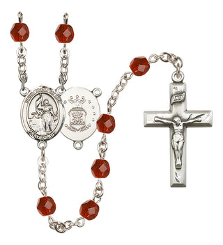 Silver-Plated 6mm Saint Joan of Arc / Air Force Rosary