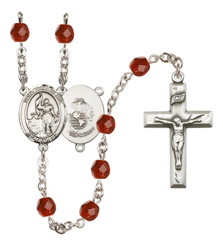 Silver-Plated 6mm Saint Joan of Arc / Marines Rosary
