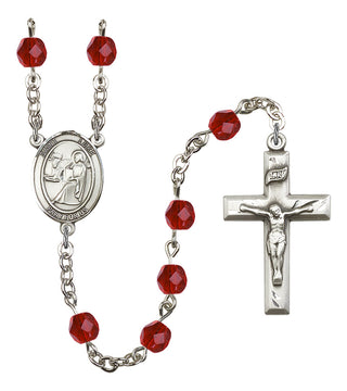Saint Luke the Apostle Rosary with Ruby Beads
