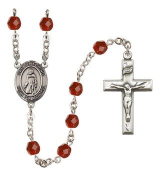 Silver Plated 6mm Fire Polished San Peregrino Rosary in Ruby