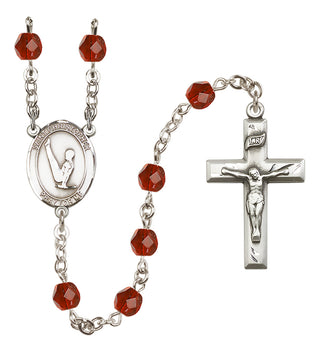 Silver-Plated 6mm Saint Christopher/Gymnastics  Engraved Catholic Rosaries