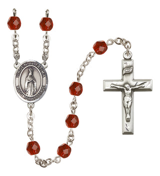 Silver-Plated 6mm Virgen de Fatima  Engraved Catholic Rosaries