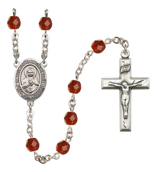 Silver-Plated 6mm Corazon Inmaculado de Maria  Engraved Catholic Rosaries
