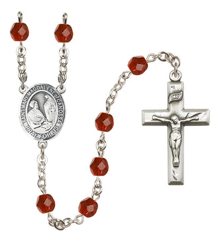 Silver-Plated 6mm Saint Mary Magdalene of Canossa  Engraved Catholic Rosaries