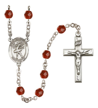 Silver-Plated 6mm Saint Christopher/Dance Rosary