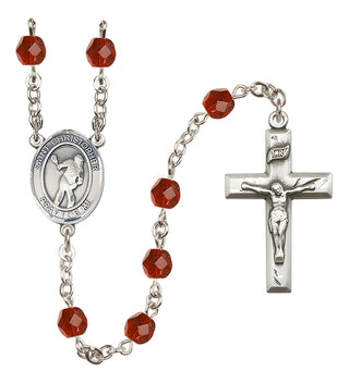 Silver-Plated 6mm Saint Christopher/Lacrosse Rosary