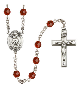 Silver-Plated 6mm Saint Sebastian/Swimming Rosary
