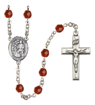 Silver-Plated 6mm Saint Sebastian/Karate Rosary