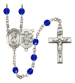 Silver-Plated 6mm Saint Christopher / EMT Rosary