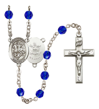 Silver-Plated 6mm Saint George / Army Rosary