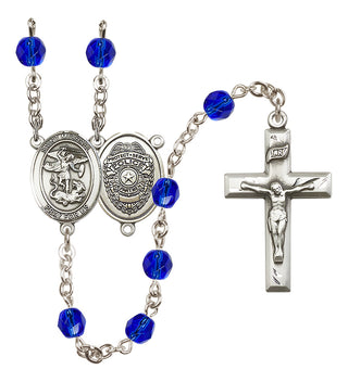 Silver-Plated 6mm Saint Michael the Archangel/Policeman Rosary