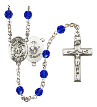 Silver-Plated 6mm Saint Michael / Marines Rosary