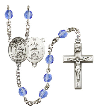 Guardian Angel and Air Force Rosary with Sapphire Beads