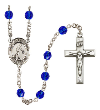 Silver-Plated 6mm Saint Christopher/Basketball Rosary