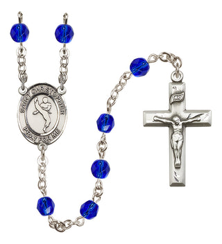 Silver-Plated 6mm Saint Christopher/Martial Arts Rosary
