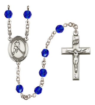 Silver-Plated 6mm Saint Sebastian/Ice Hockey Rosary