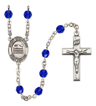 Silver-Plated 6mm Saint Sebastian/Swimming Rosary