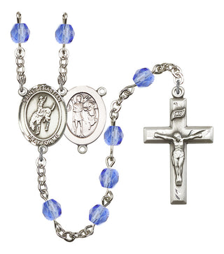 Saint Sebastian and Rodeo Rosary with Sapphire Beads