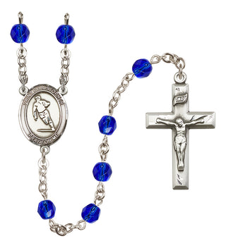 Silver-Plated 6mm Saint Christopher / Rugby Rosary