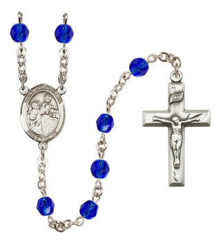 Silver Plated 6mm Fire Polished Saint Nimatullah Rosary in Sapphire