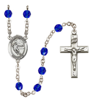 Silver-Plated 6mm Saint Christopher/Hockey Rosary