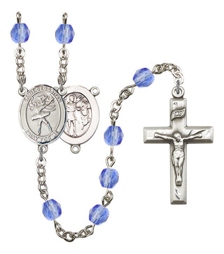 Saint Sebastian and Dance Rosary with Sapphire Beads