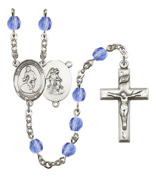 Guardian Angel and Wrestling Rosary with Sapphire Beads