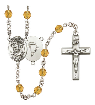 Silver-Plated 6mm Saint Michael / Paratrooper Rosary