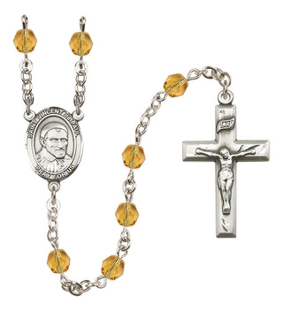 Silver-Plated 6mm Saint Vincent de Paul  Engraved Catholic Rosaries