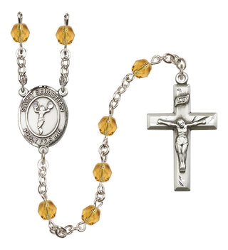 Silver-Plated 6mm Saint Sebastian/Cheerleading Rosary