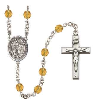Silver-Plated 6mm San Martin Caballero  Engraved Catholic Rosaries