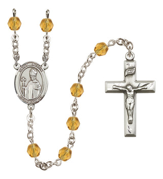 Silver-Plated 6mm Saint Austin  Engraved Catholic Rosaries