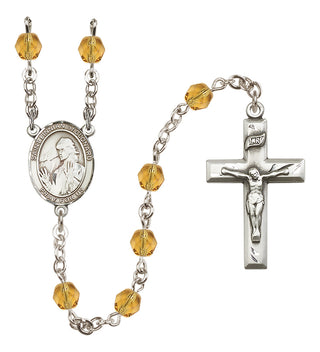 Silver-Plated 6mm Saint Finnian of Clonard  Engraved Catholic Rosaries
