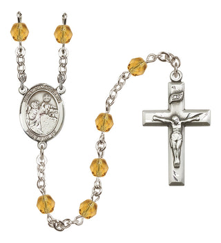 Silver Plated 6mm Fire Polished Saint Nimatullah Rosary in Topaz