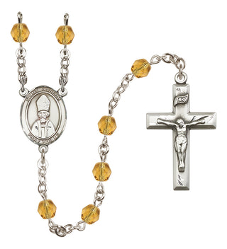 Silver-Plated 6mm Saint Anselm of Canterbury  Engraved Catholic Rosaries