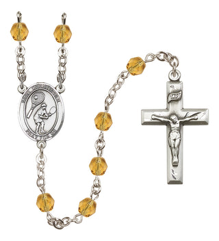 Silver-Plated 6mm Saint Christopher/Tennis Rosary