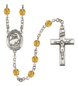 Silver-Plated 6mm Saint Christopher/Gymnastics Rosary