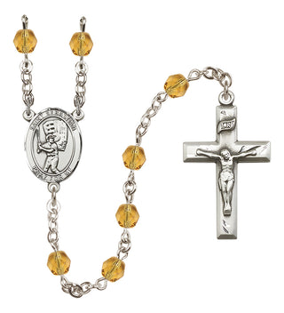 Silver-Plated 6mm Saint Sebastian / Baseball Rosary