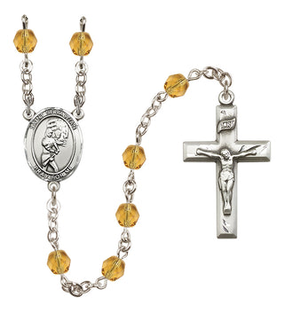 Silver-Plated 6mm Saint Sebastian/Softball Rosary