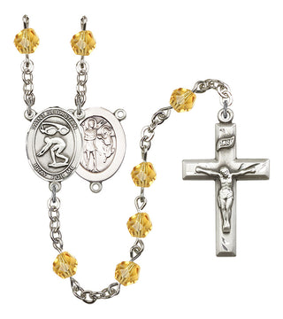 Saint Sebastian and Swimming Rosary with Topaz Beads