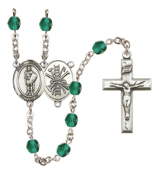 Silver-Plated 6mm Saint Florian/Firefighter Rosary