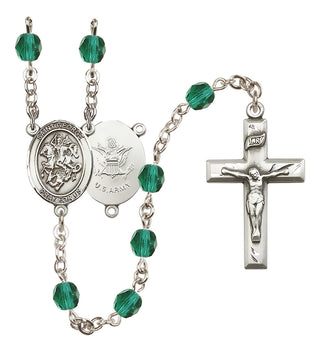 Silver-Plated 6mm Saint George / Army Rosary