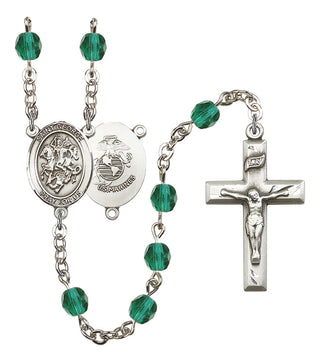 Saint George and Marines Rosary with Zircon Beads