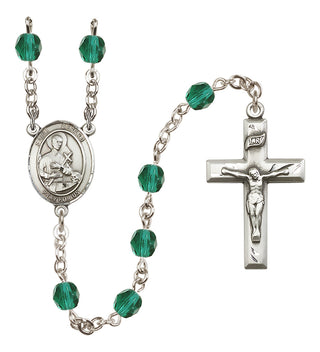 Silver-Plated 6mm Saint Gerard Majella  Engraved Catholic Rosaries